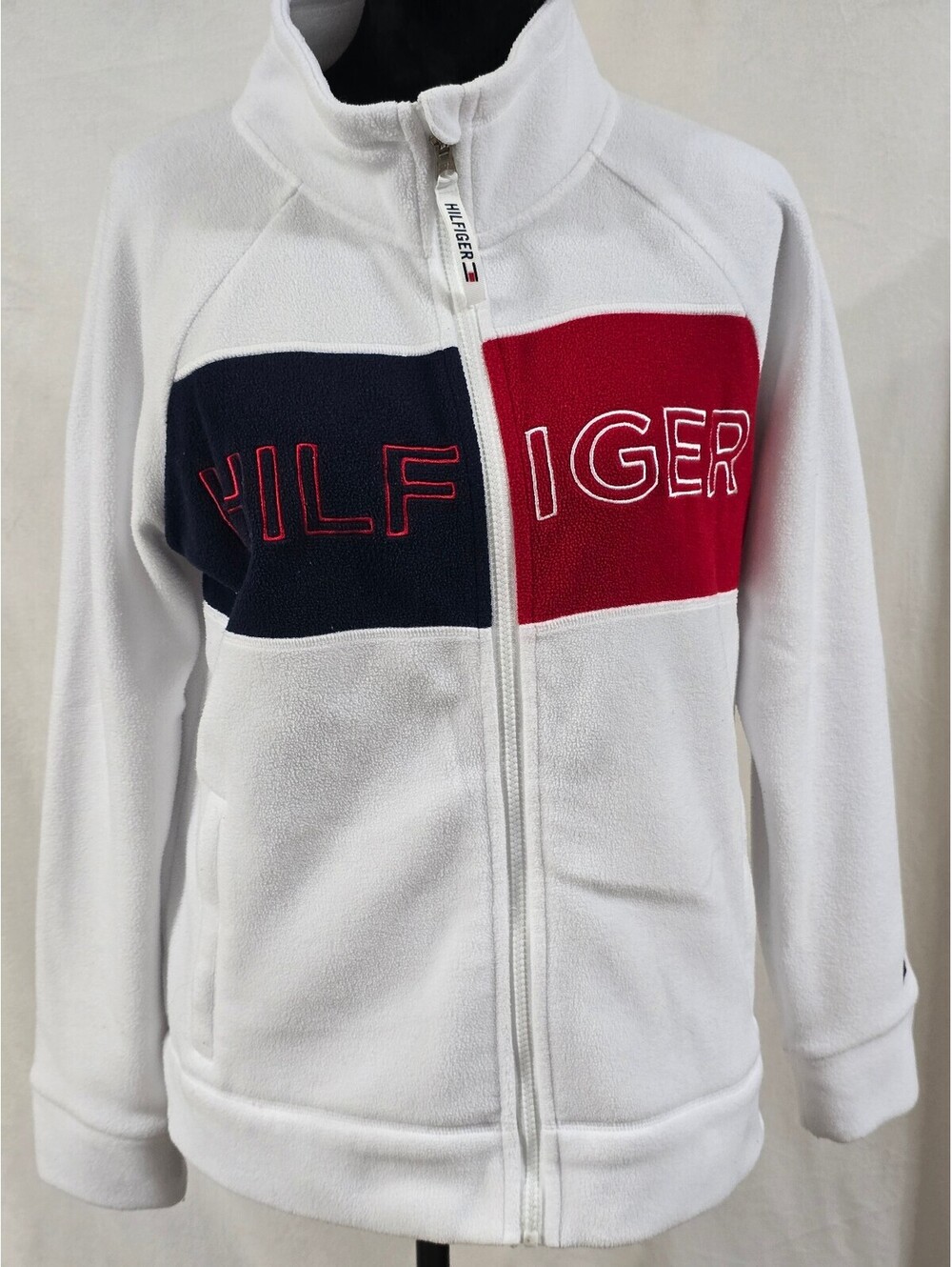 Tommy Hilfiger Sport White Fleece Jacket Large
